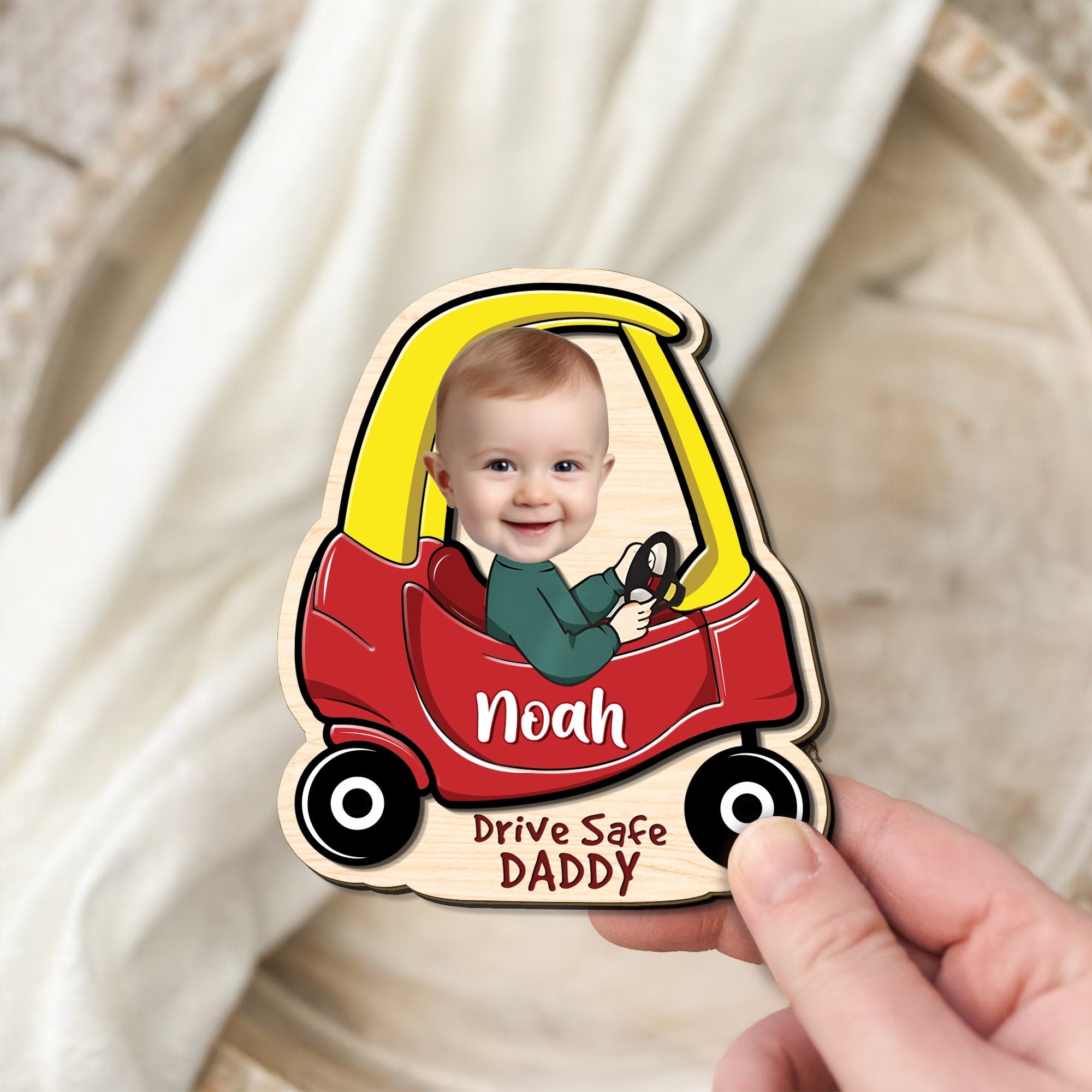 Drive Safe Daddy Gift - Custom Car Visor Clip Photo