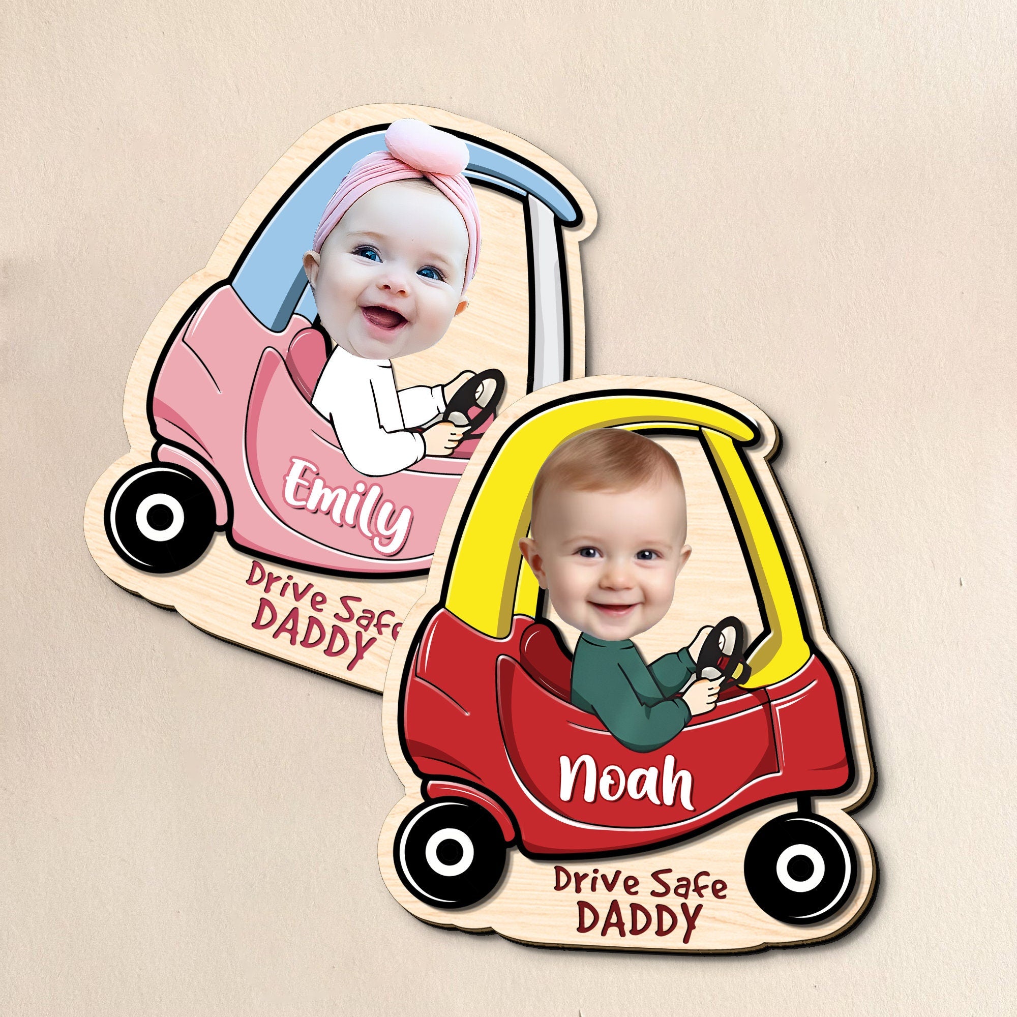 Drive Safe Daddy Gift - Custom Car Visor Clip Photo