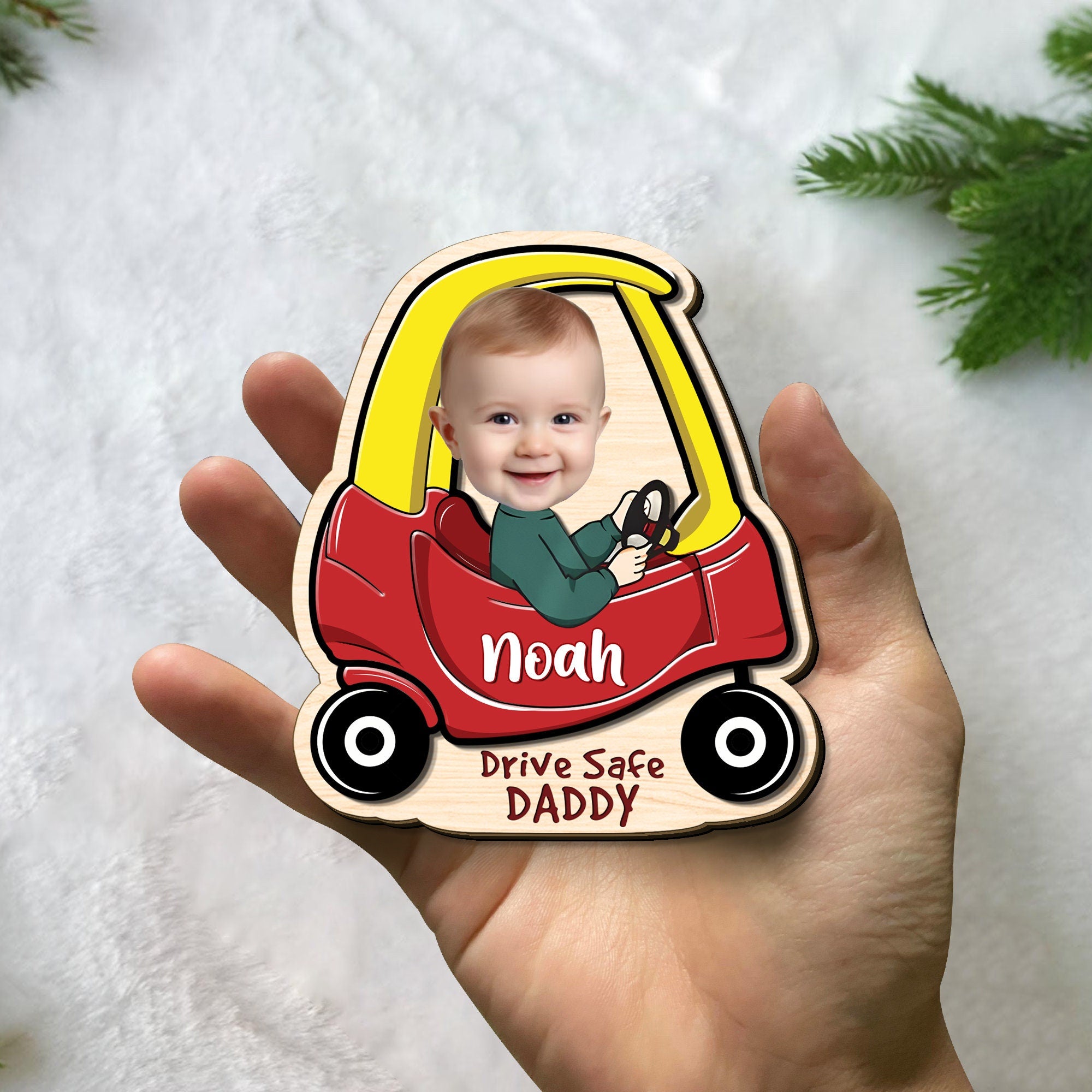 Drive Safe Daddy Gift - Custom Car Visor Clip Photo