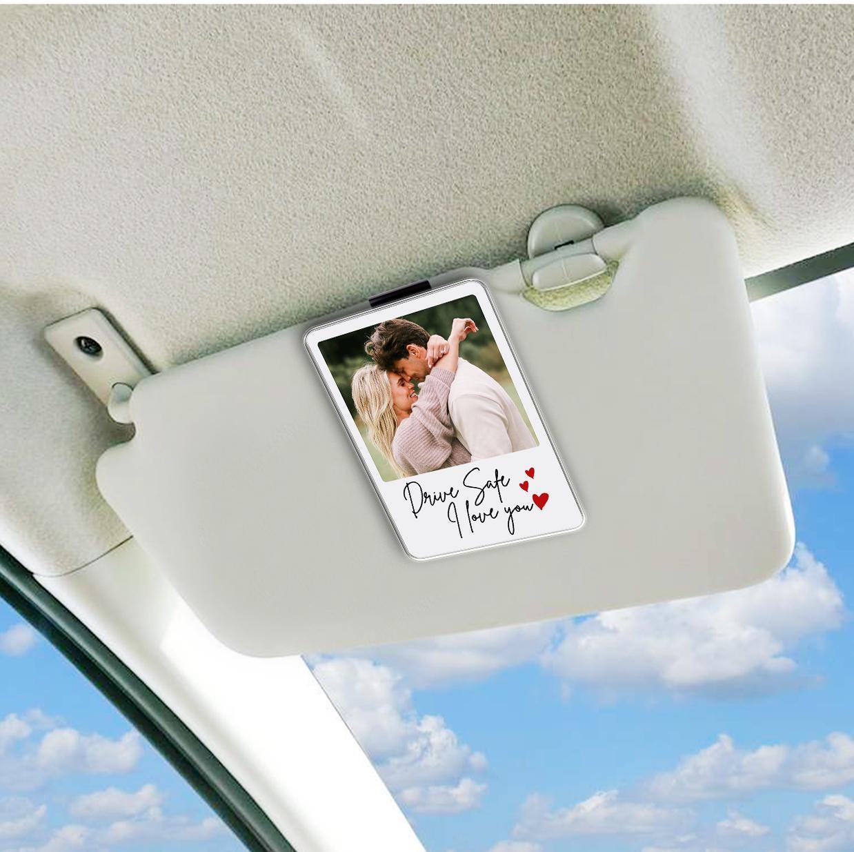 Custom Photo Car Visor Clip - Personalized Car Ornament