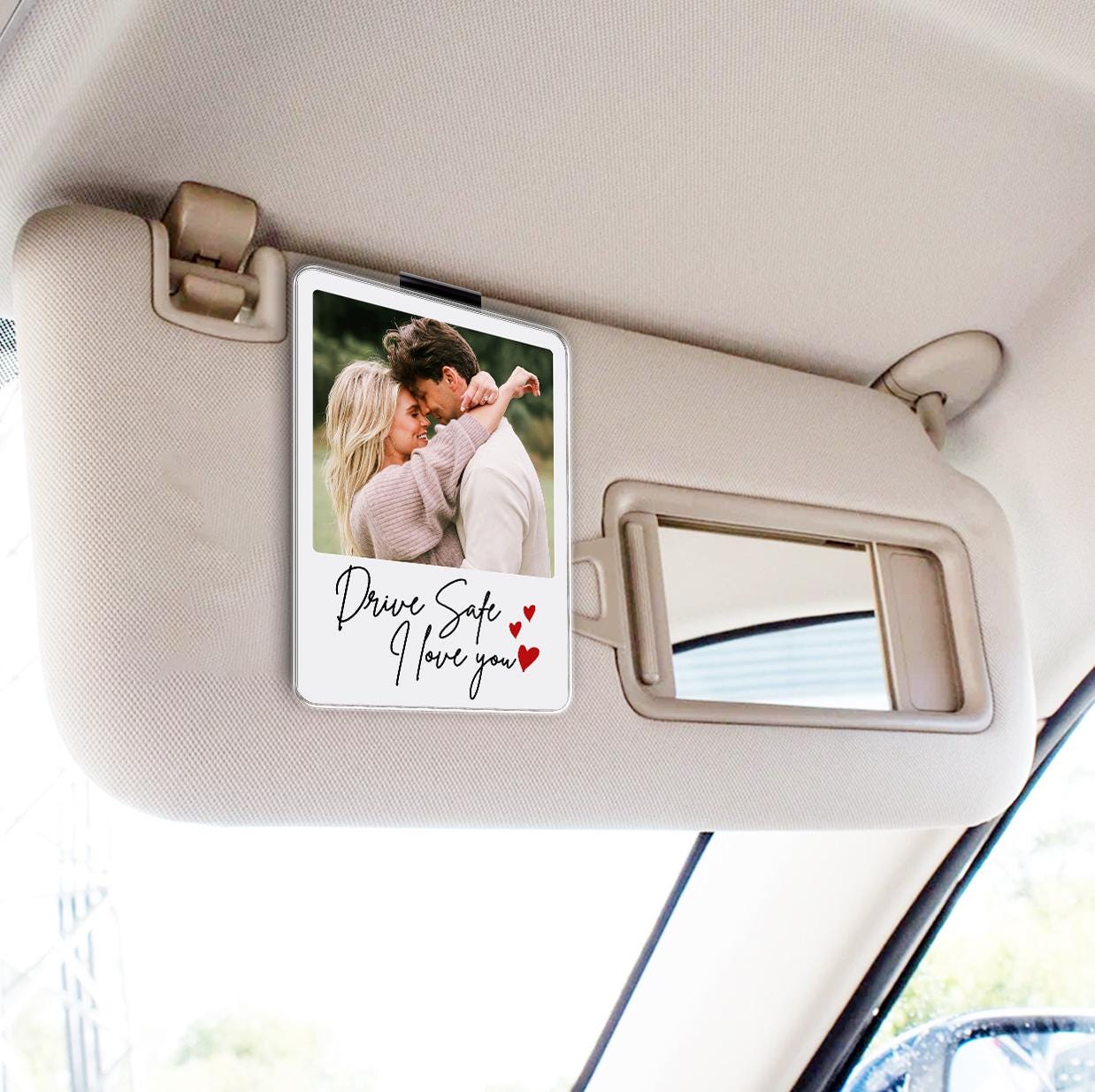 Custom Photo Car Visor Clip - Personalized Car Ornament