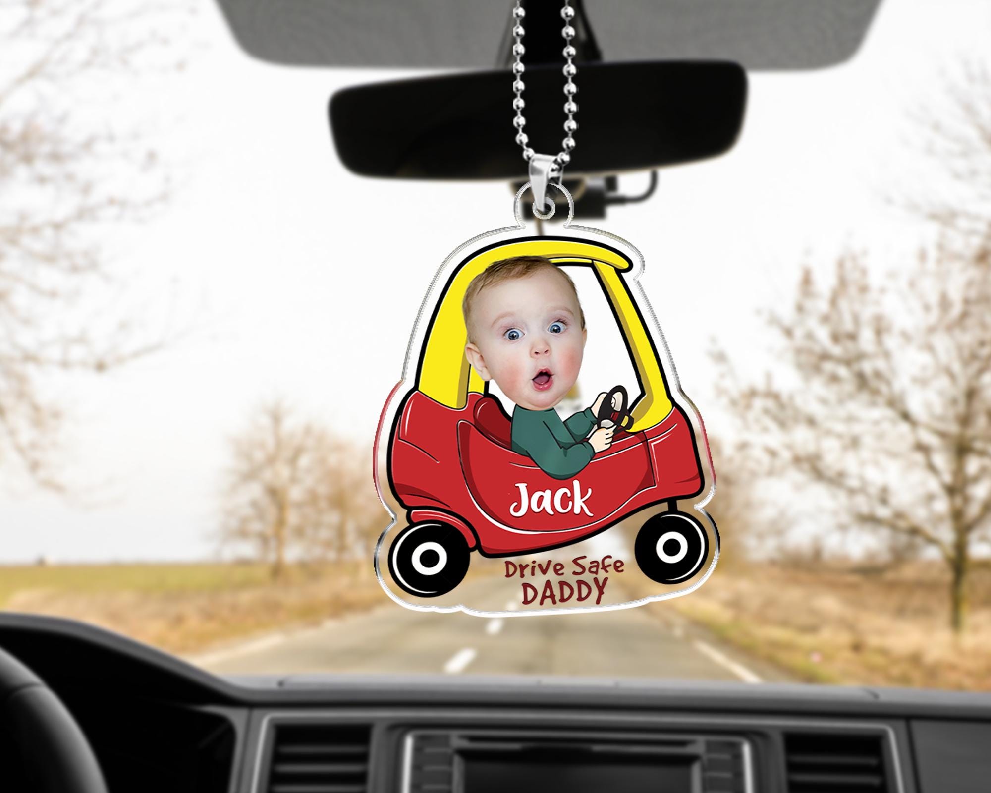 Drive Safe Daddy Gift - Custom Car Visor Clip Photo