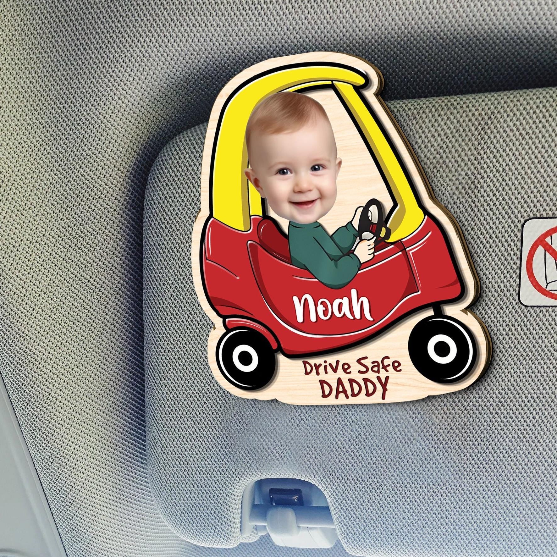 Drive Safe Daddy Gift - Custom Car Visor Clip Photo