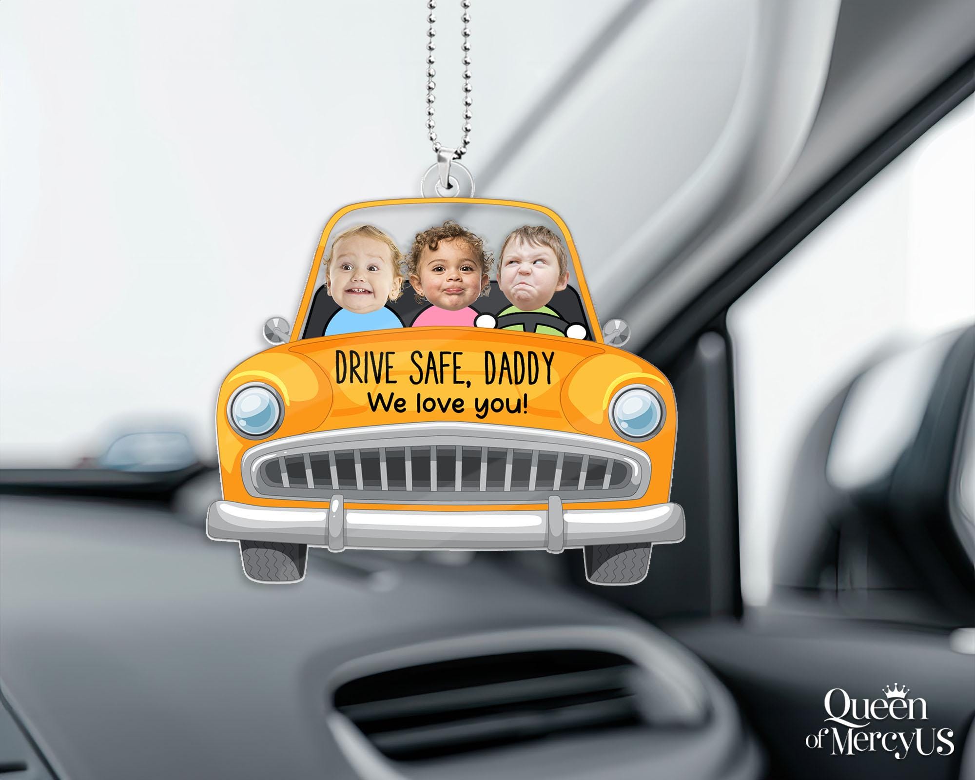 Drive Safe Daddy - Personalized Dad Car Visor Clip