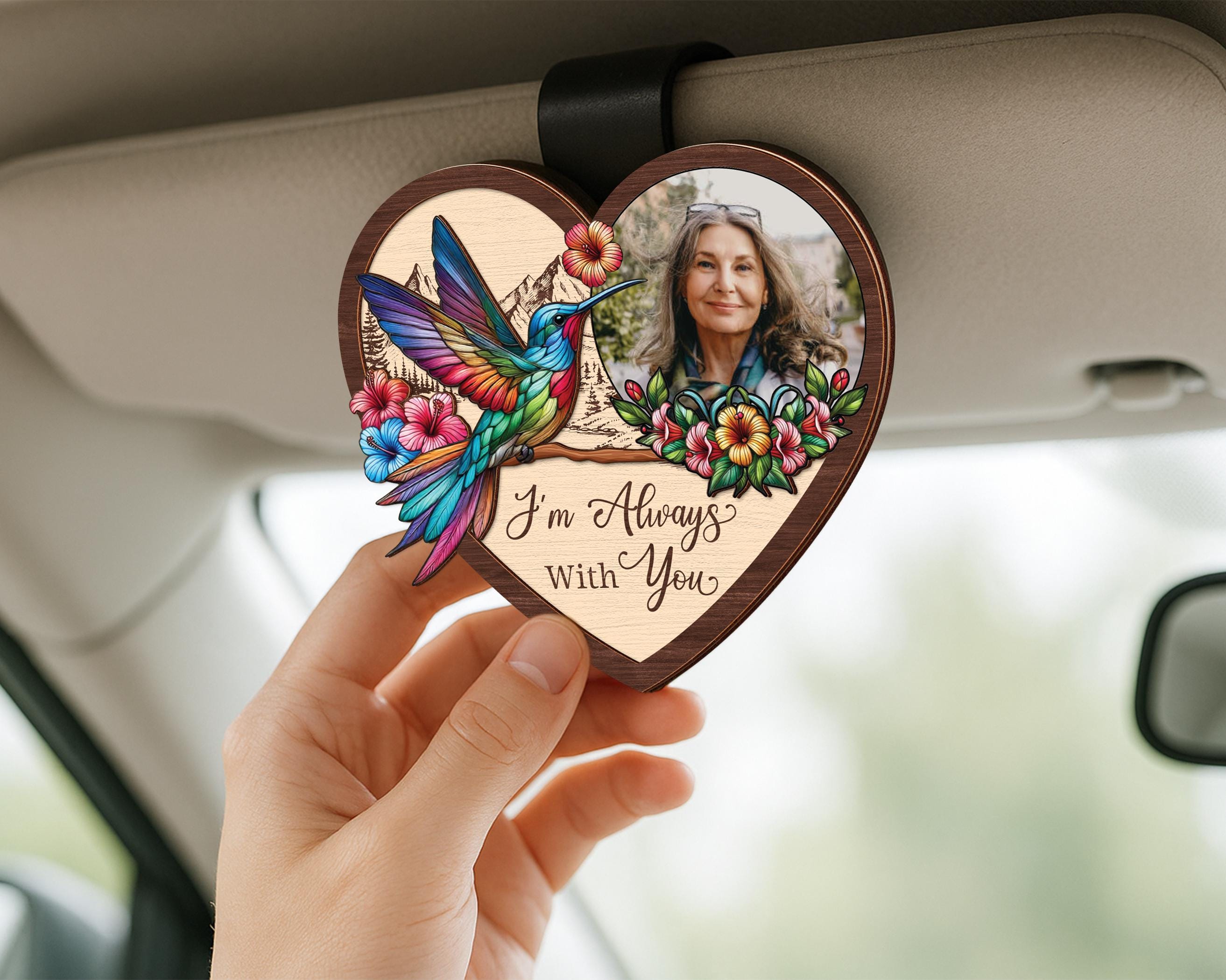 Personalized Memorial Photo Car Visor Clip