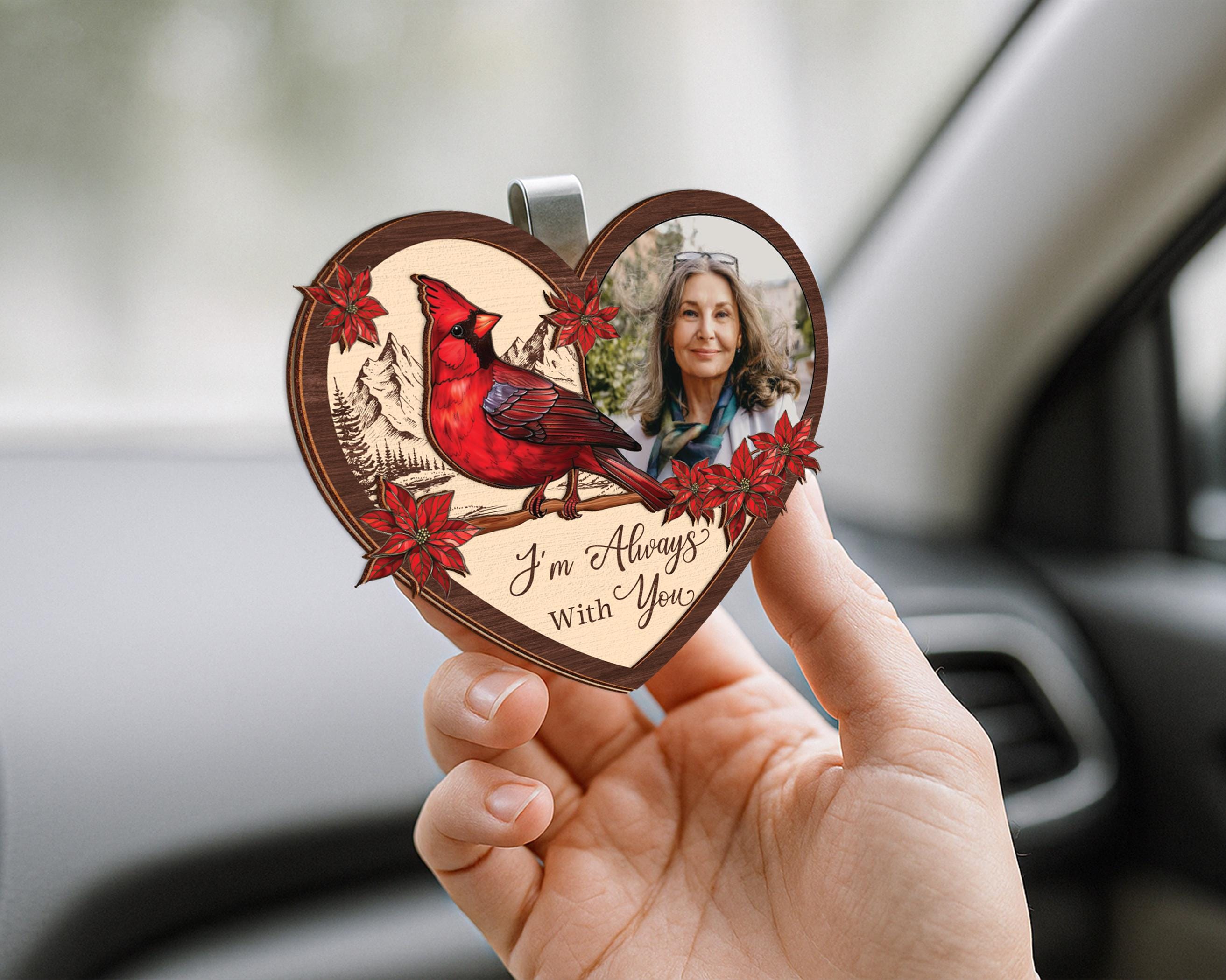 Personalized Memorial Photo Car Visor Clip