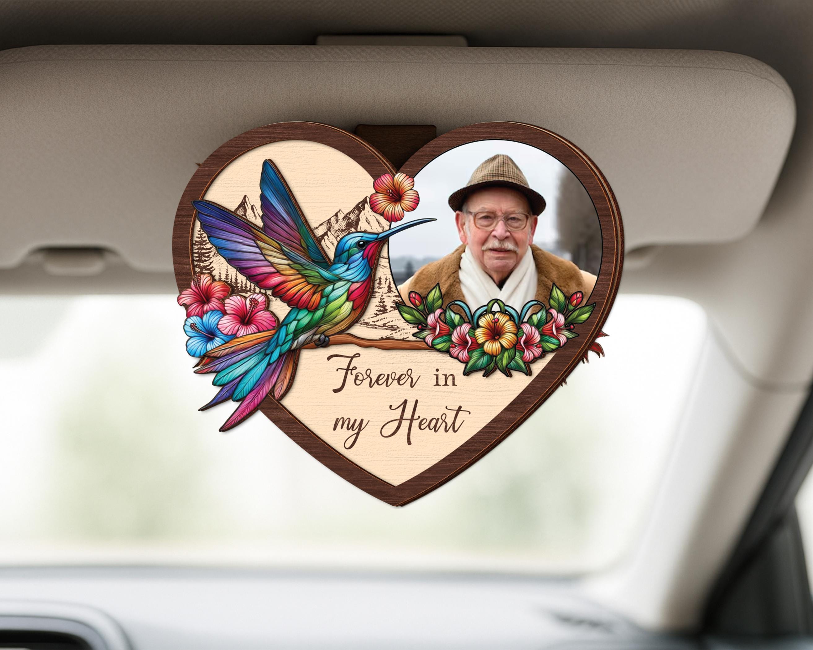 Personalized Memorial Photo Car Visor Clip