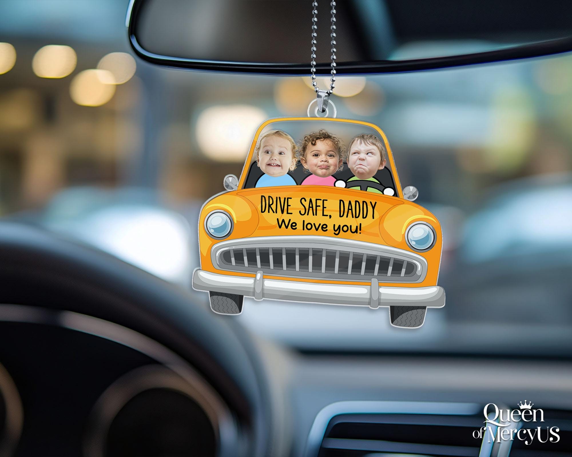 Drive Safe Daddy - Personalized Dad Car Visor Clip