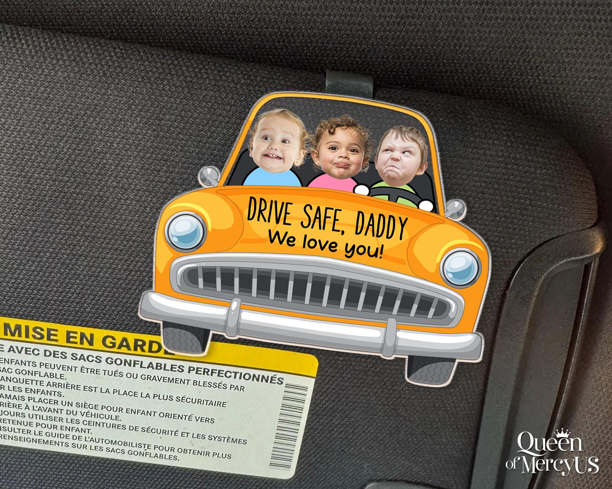 Drive Safe Daddy - Personalized Dad Car Visor Clip