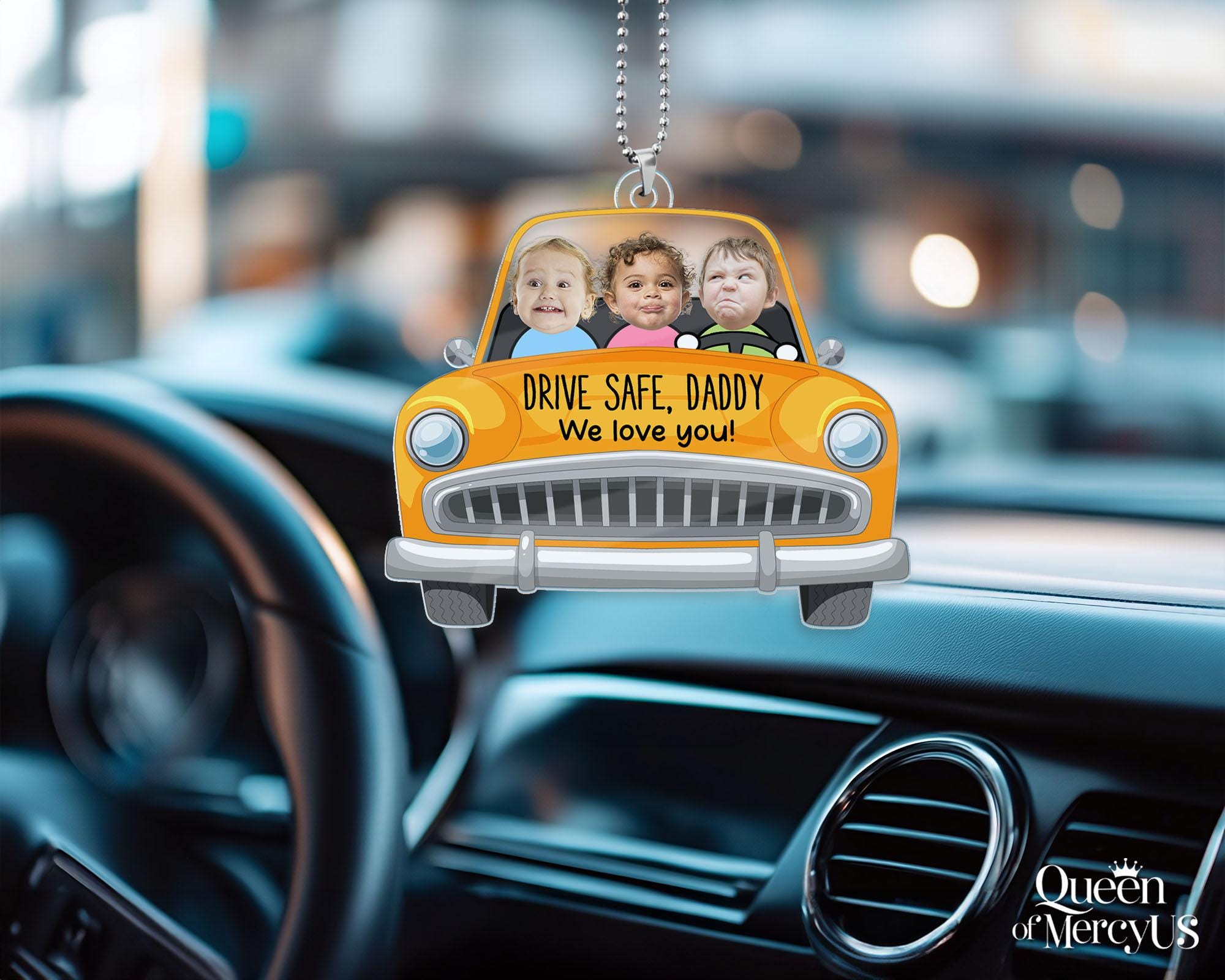 Drive Safe Daddy - Personalized Dad Car Visor Clip