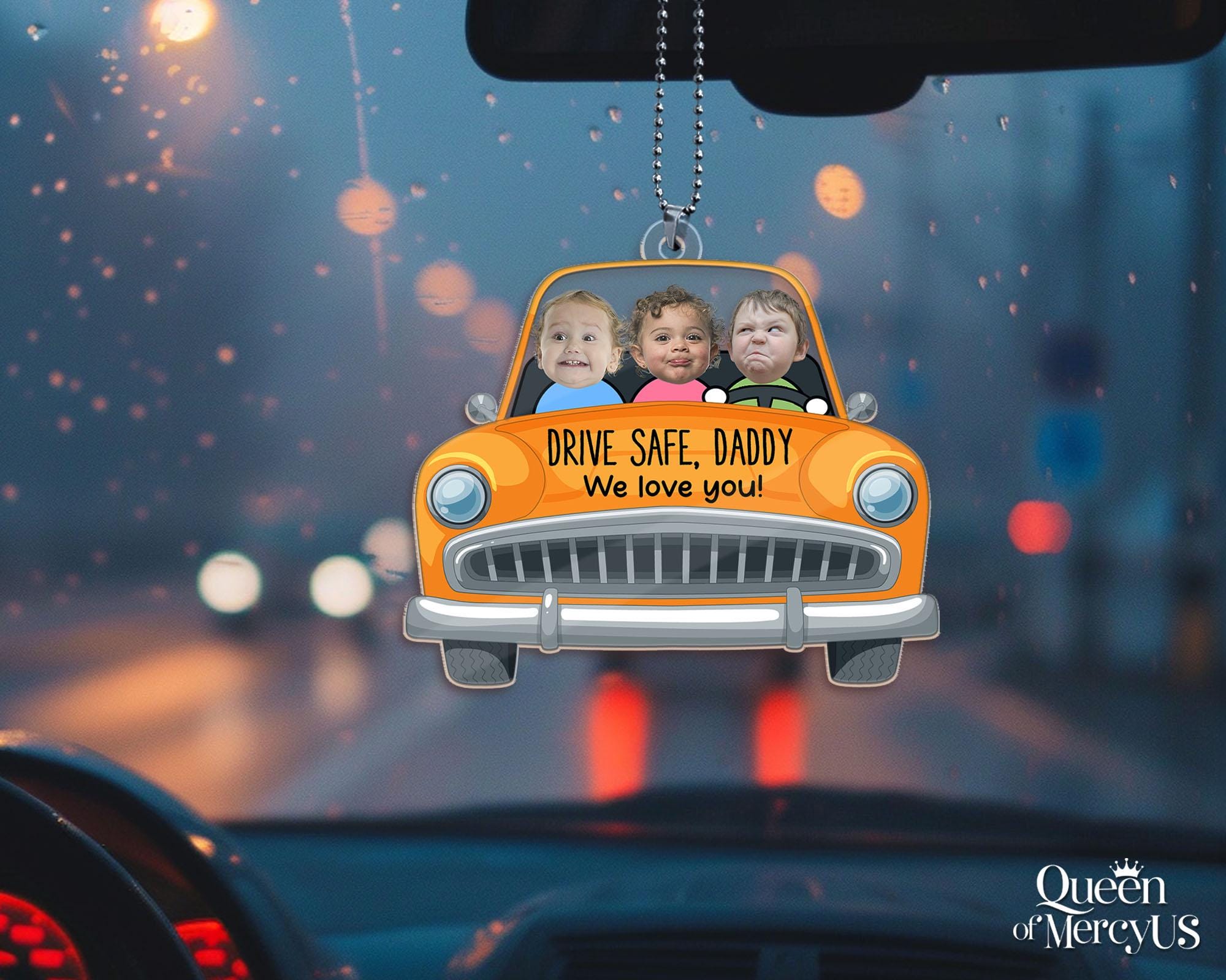 Drive Safe Daddy - Personalized Dad Car Visor Clip