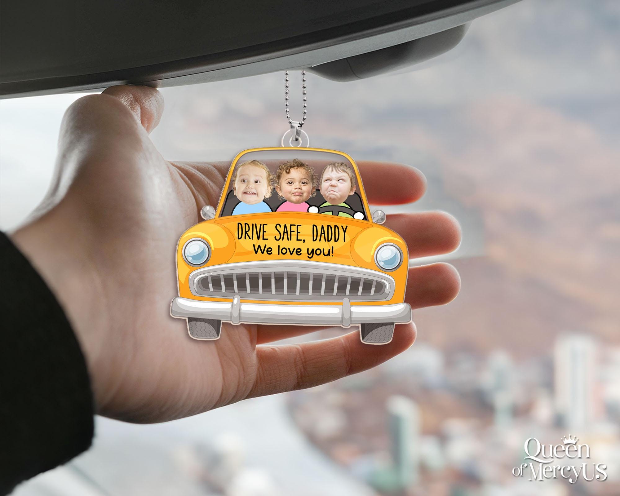 Drive Safe Daddy - Personalized Dad Car Visor Clip