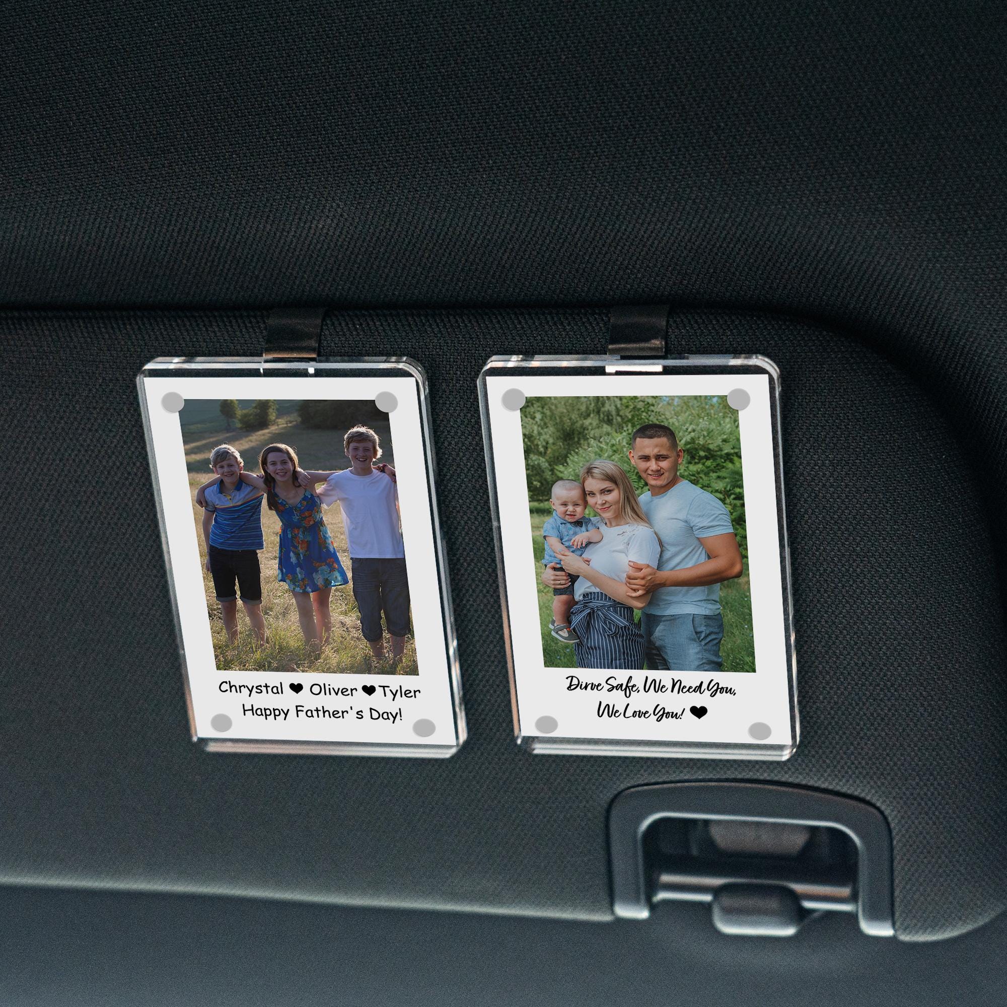Fathers Day Personalized Dad Photo Car Visor Clip