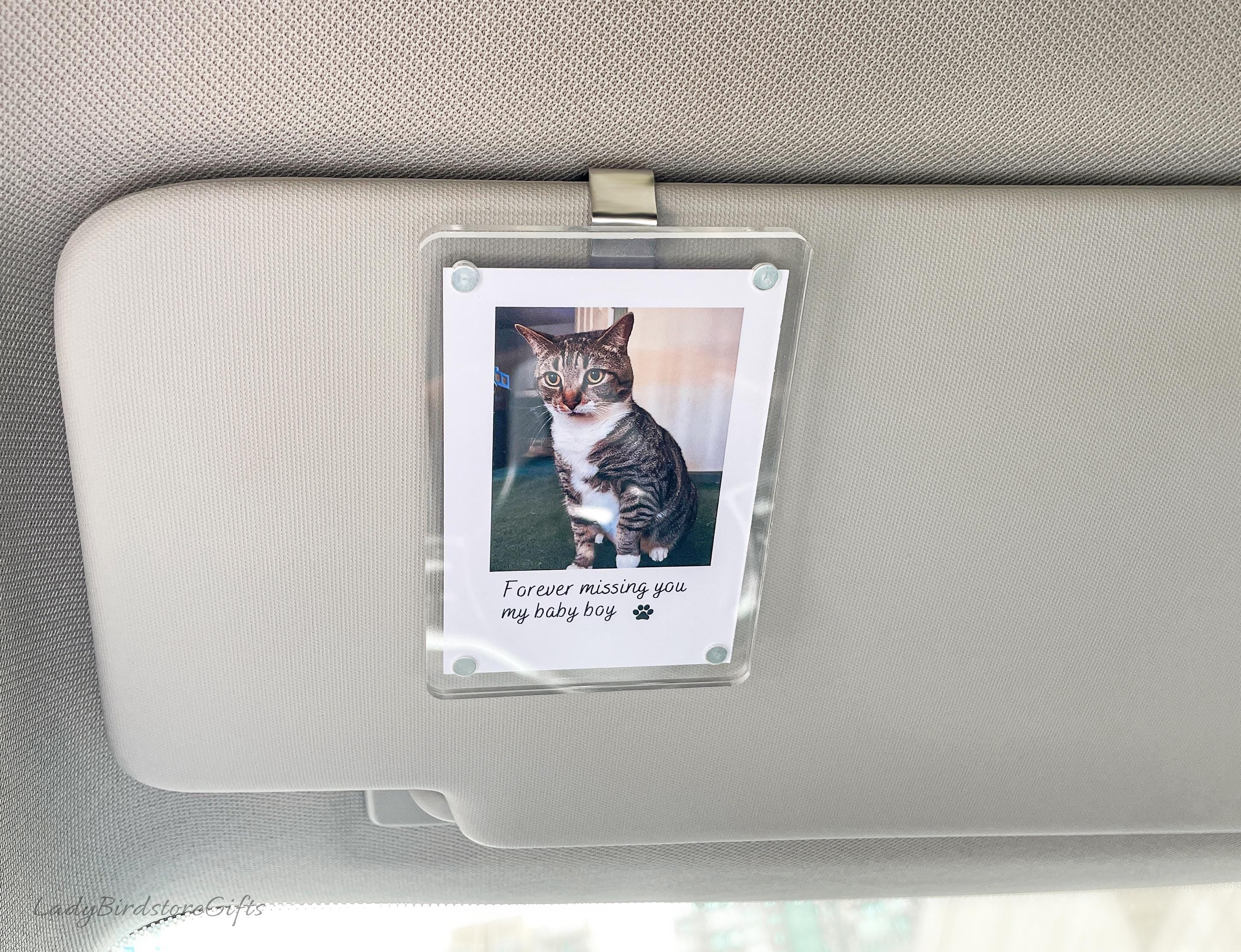 Sleek Acrylic Car Visor Photo Clip