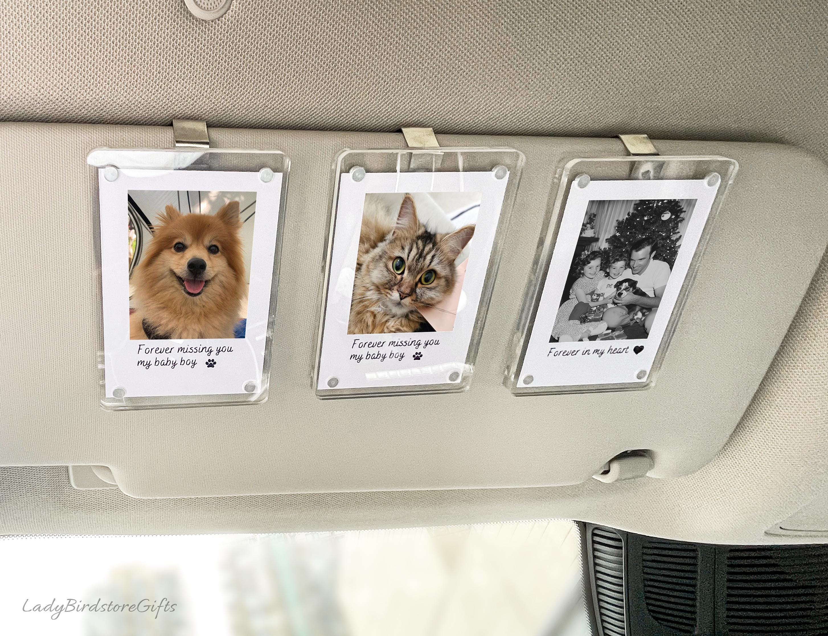 Sleek Acrylic Car Visor Photo Clip