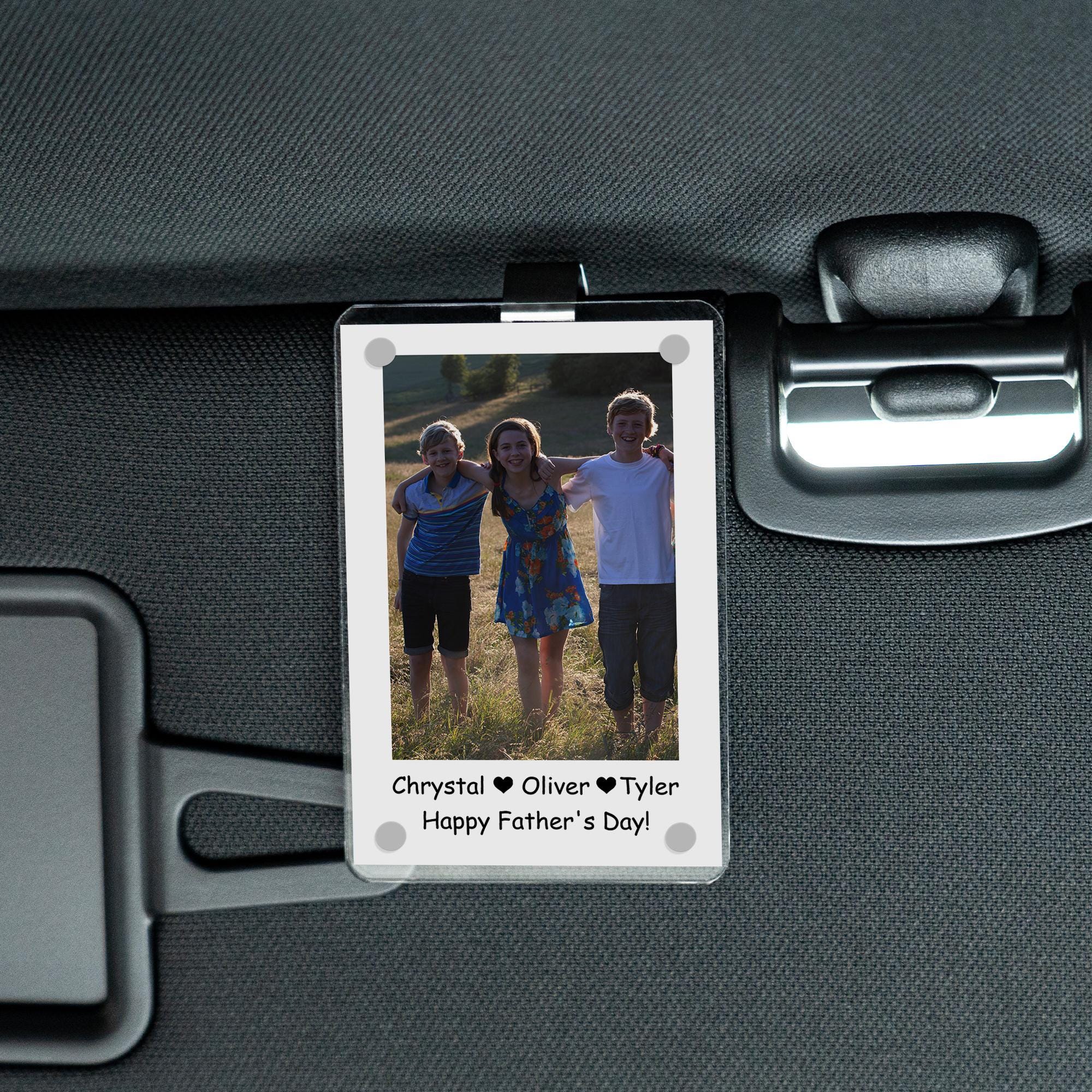 Fathers Day Personalized Dad Photo Car Visor Clip
