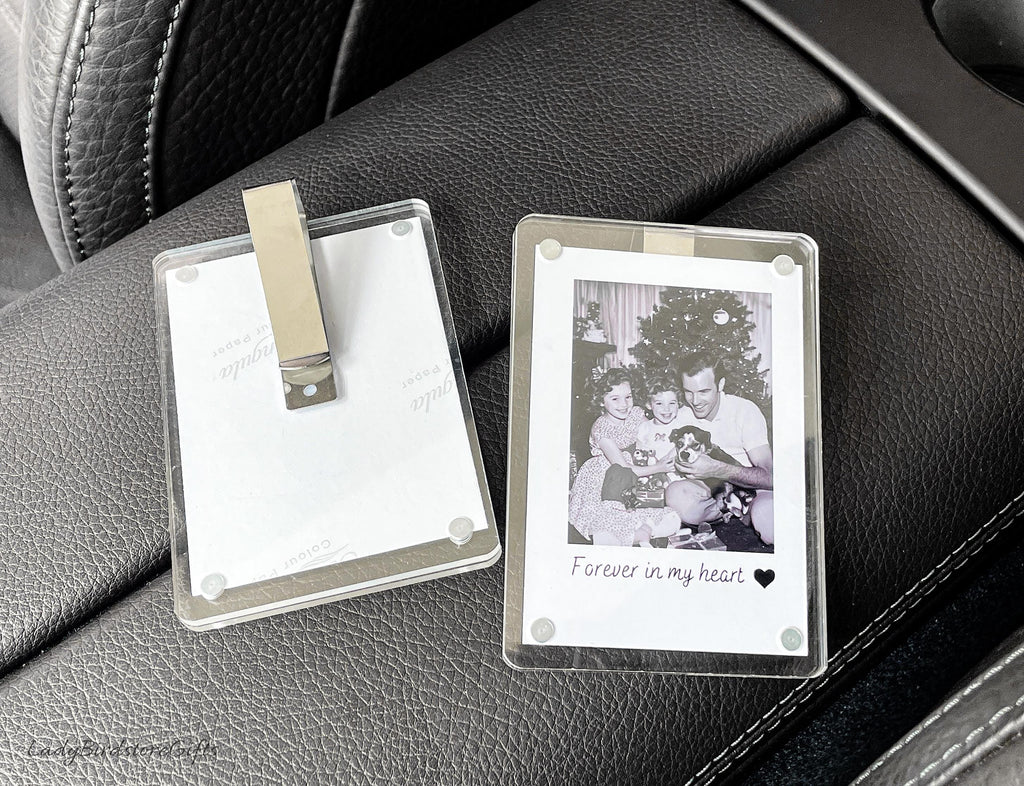 Sleek Acrylic Car Visor Photo Clip