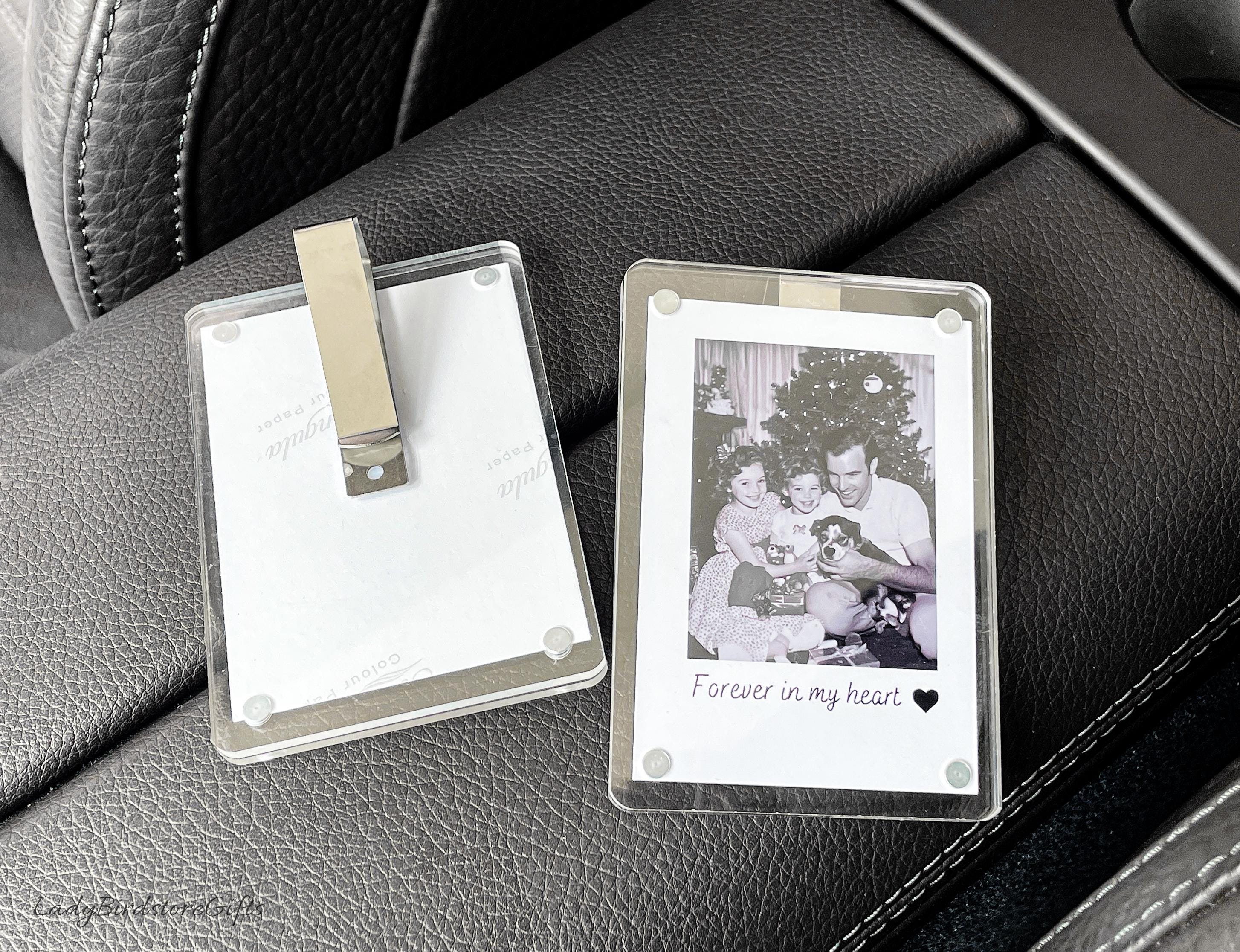Sleek Acrylic Car Visor Photo Clip