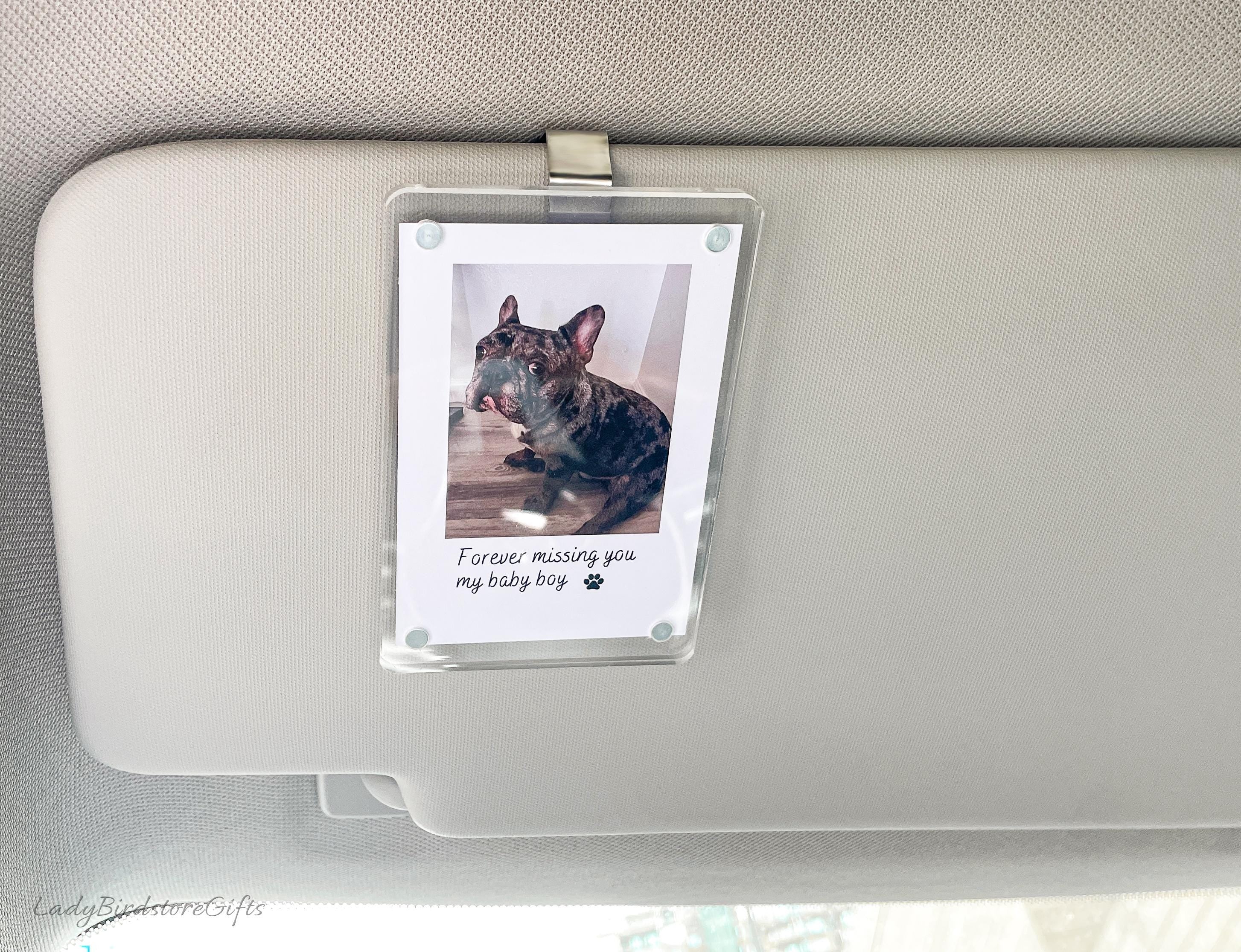 Sleek Acrylic Car Visor Photo Clip