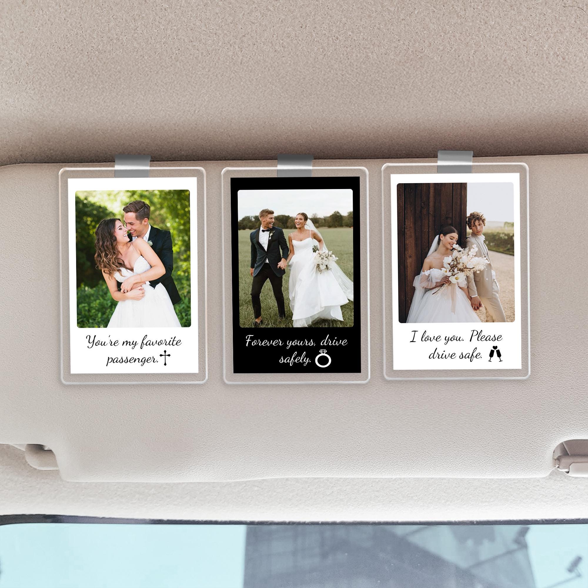 Custom Photo Car Visor Clip for Couple