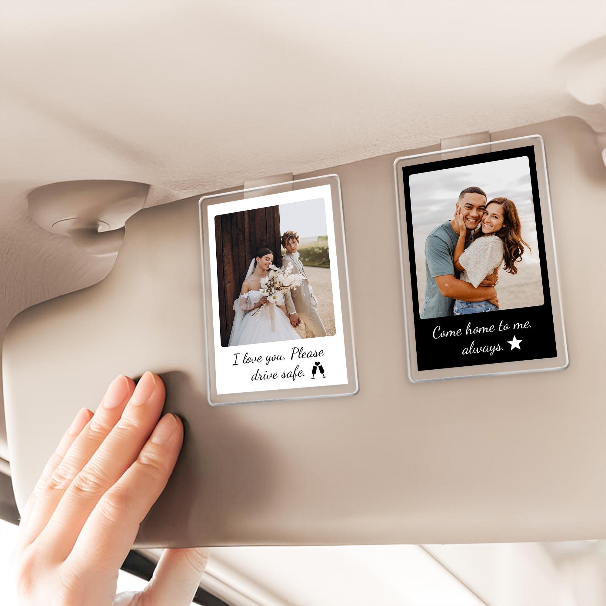 Custom Photo Car Visor Clip for Couple