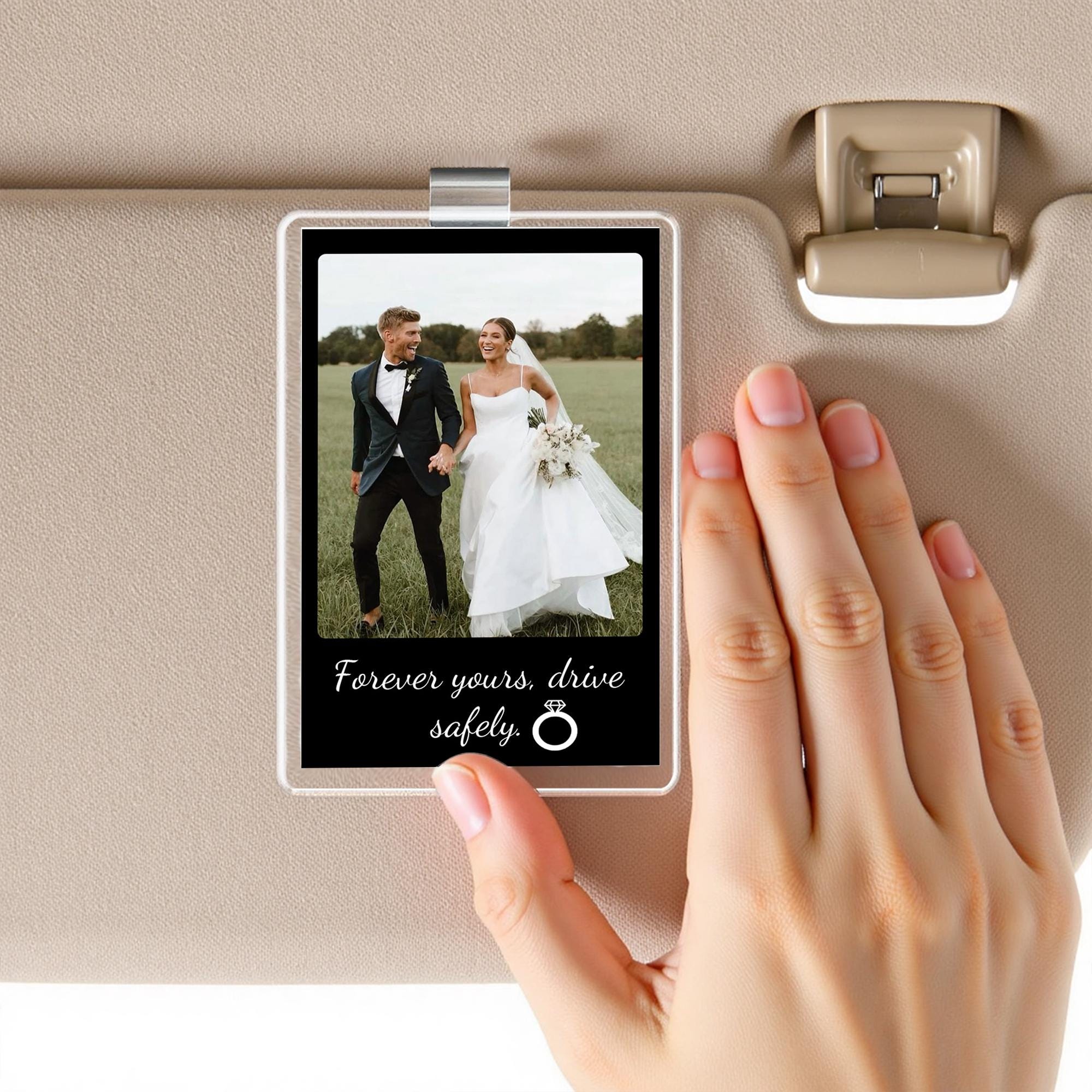 Custom Photo Car Visor Clip for Couple