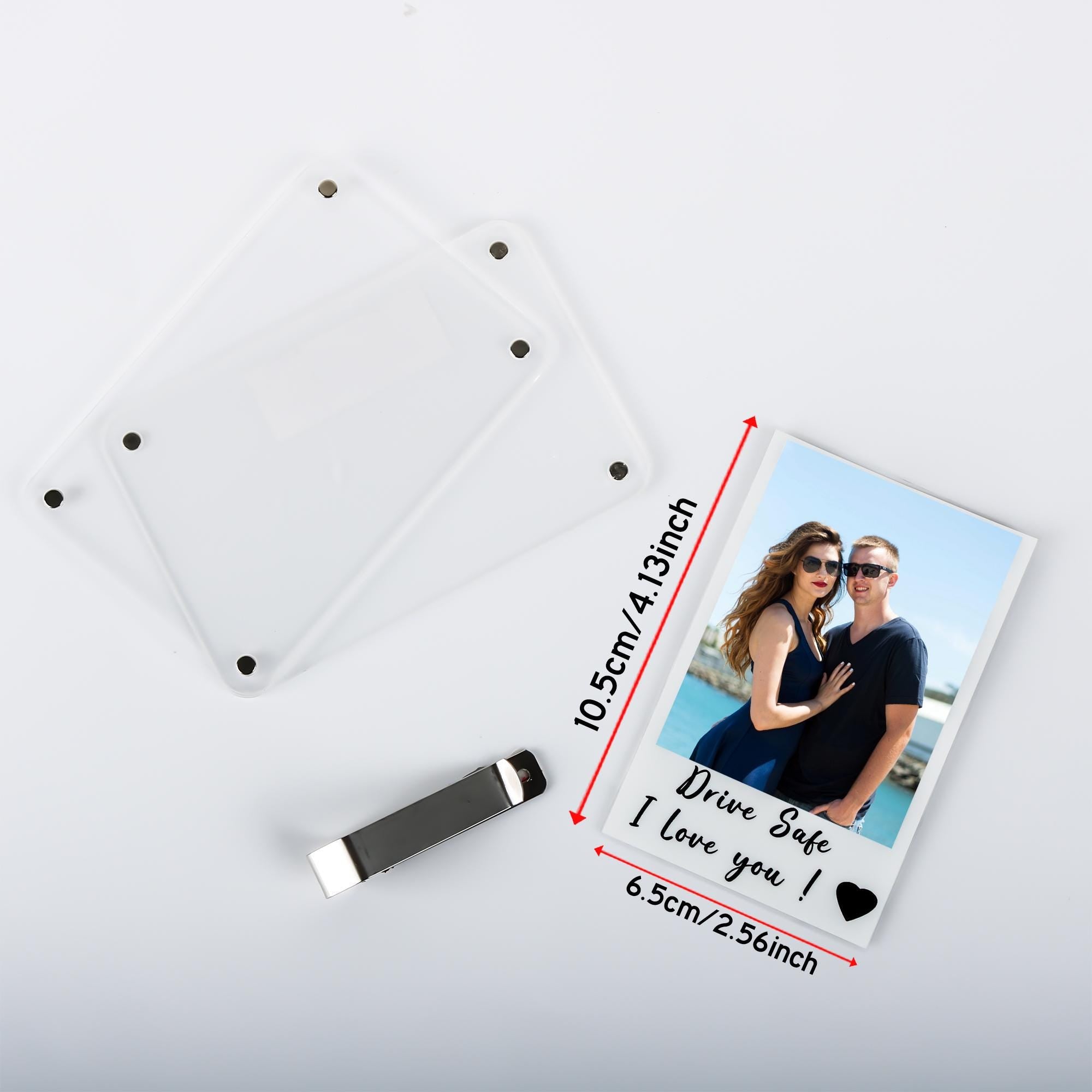 Personalized Acrylic Car Visor Photo Clip
