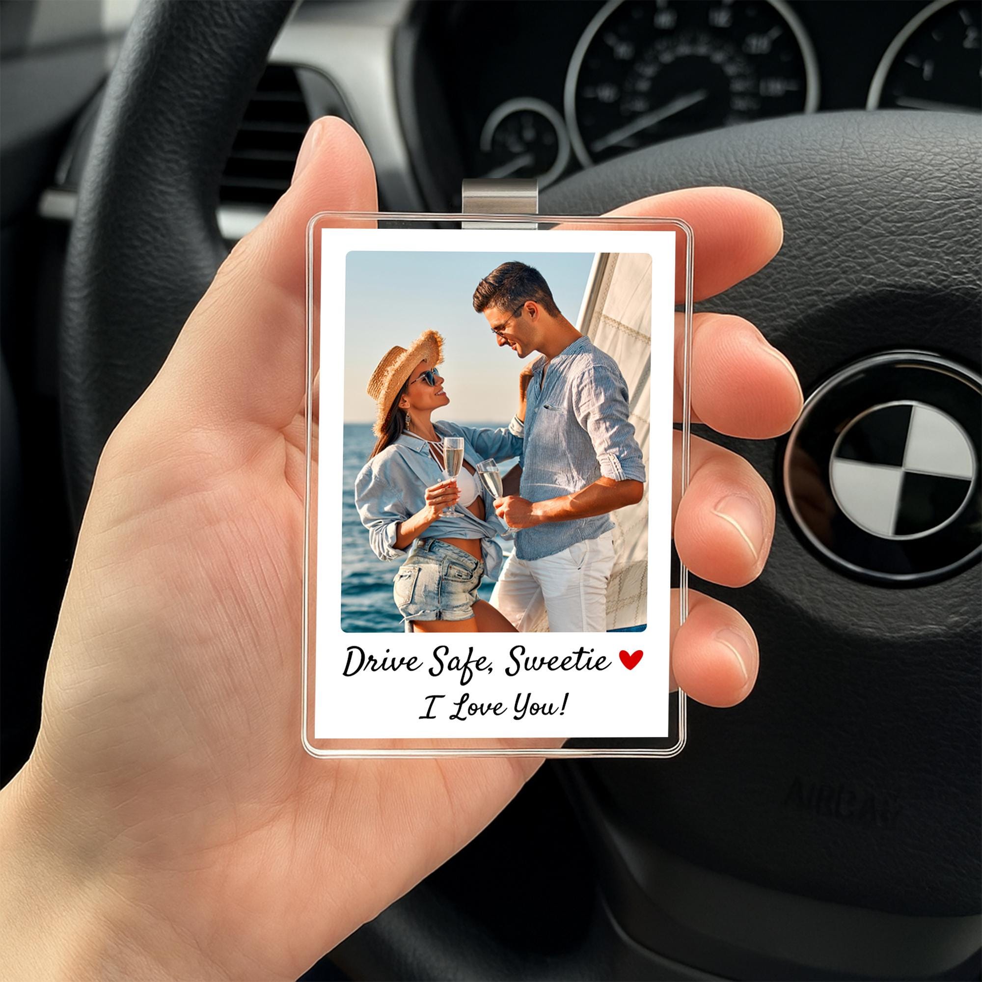 Custom Photo Car Visor Clip-  Couple Photo Gift