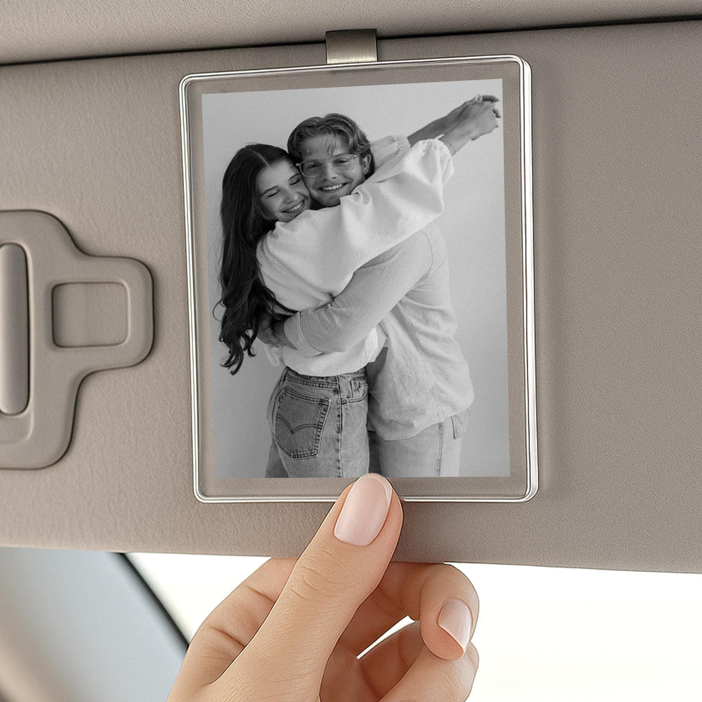 Custom Couple Photo Car Visor Clip
