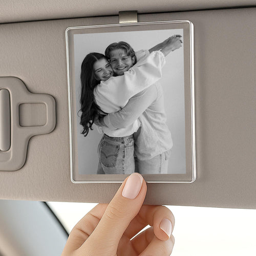 Custom Couple Photo Car Visor Clip
