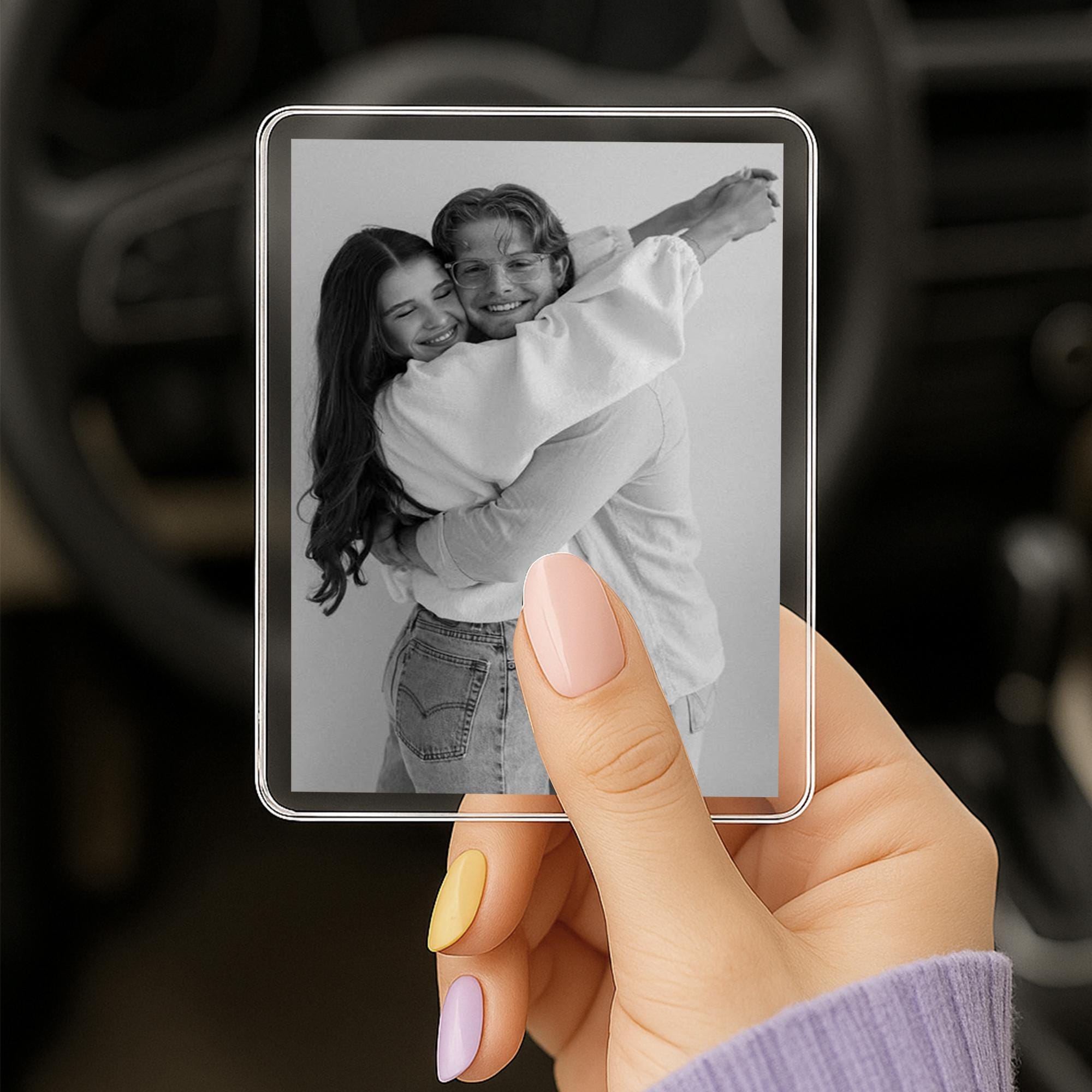 Custom Couple Photo Car Visor Clip