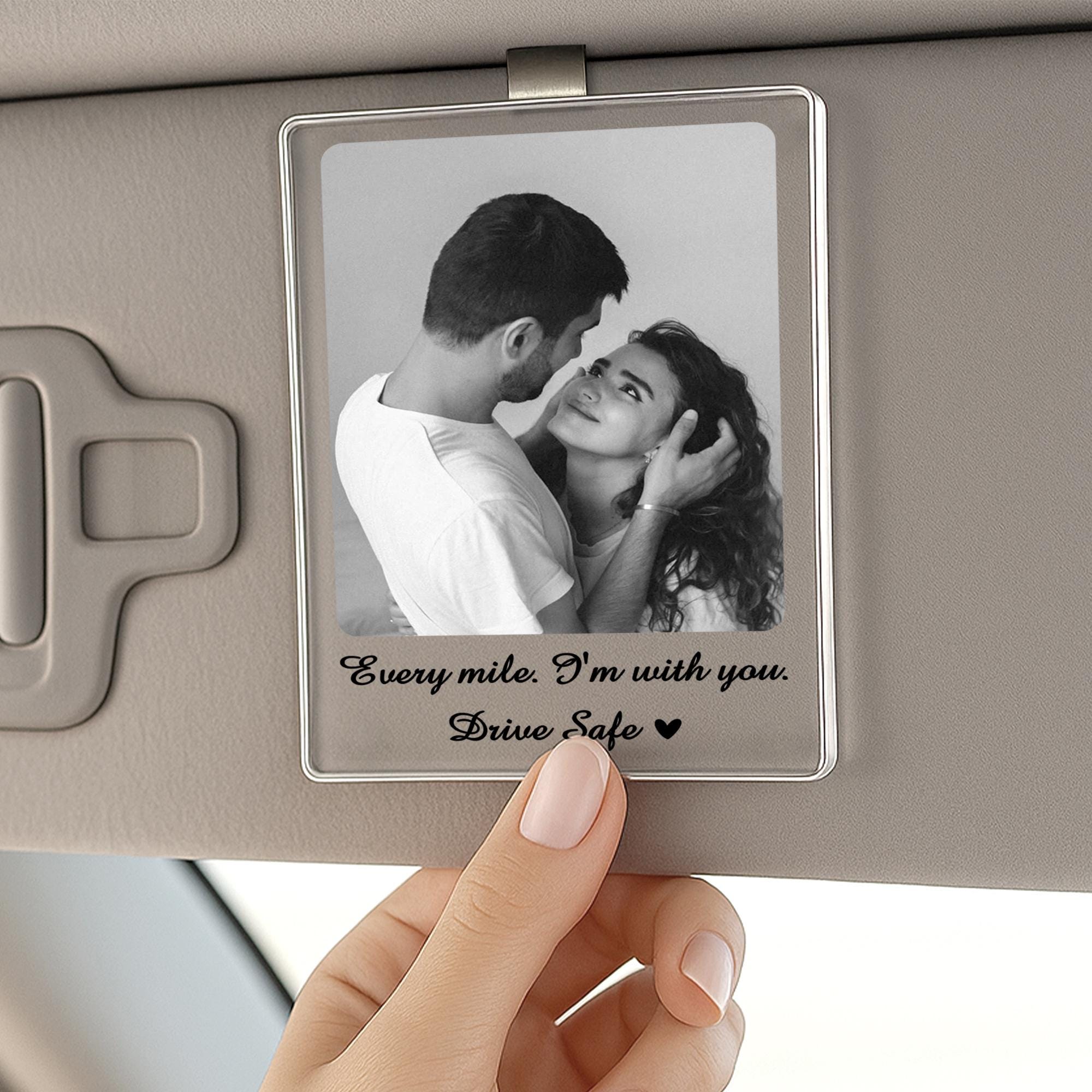 Custom Couple Photo Car Visor Clip