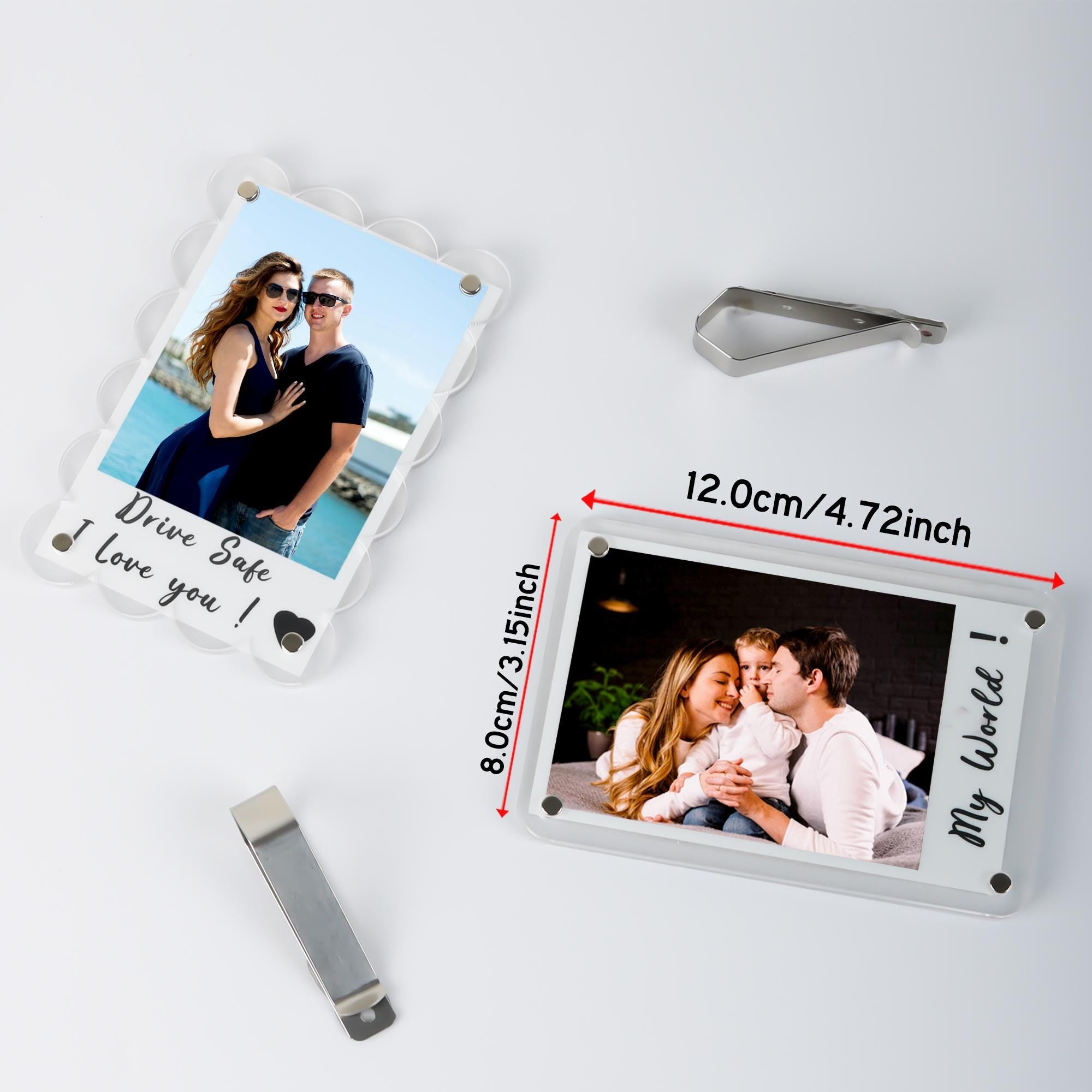 Personalized Acrylic Car Visor Photo Clip