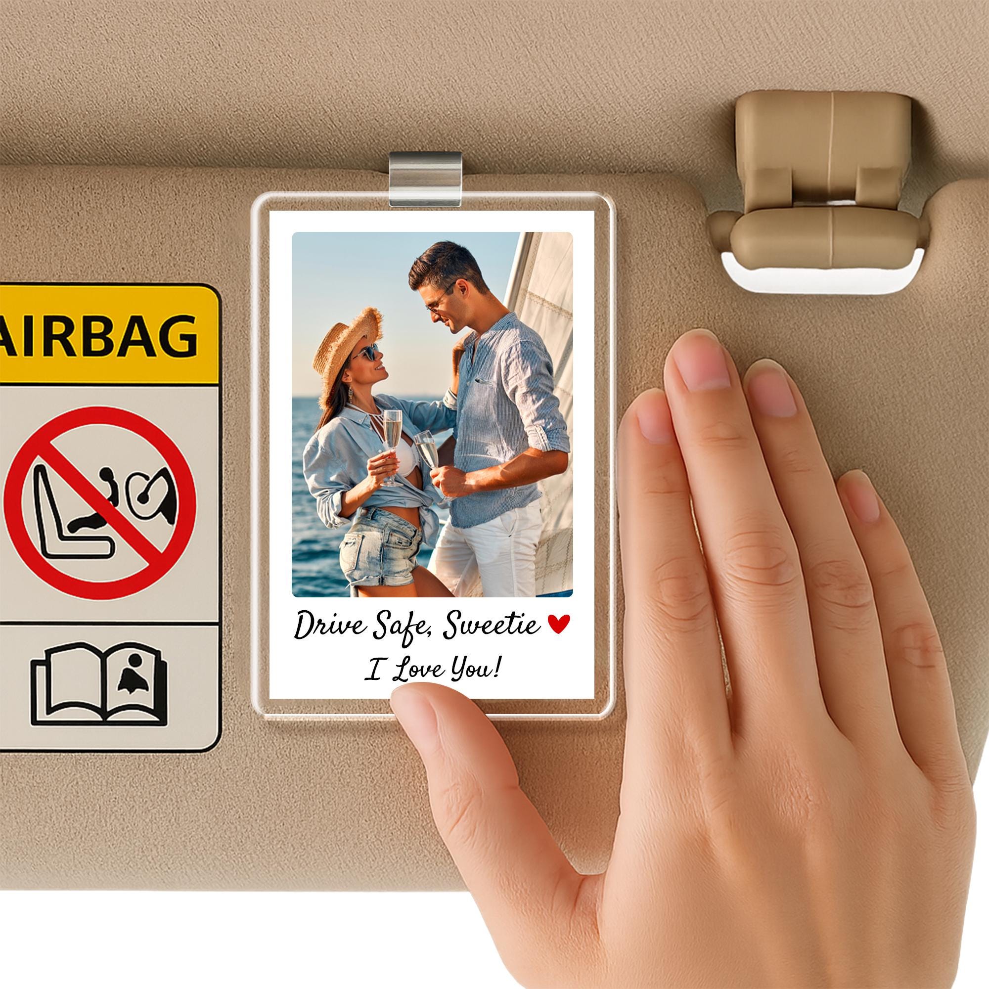 Custom Photo Car Visor Clip-  Couple Photo Gift