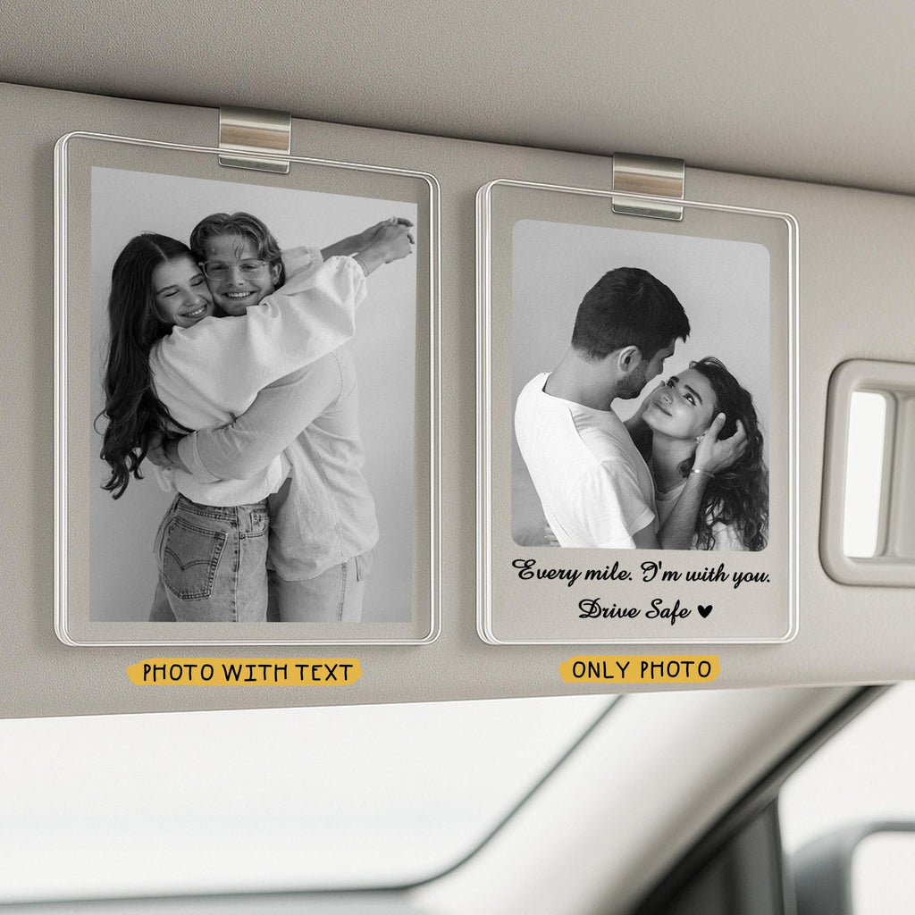 Custom Couple Photo Car Visor Clip