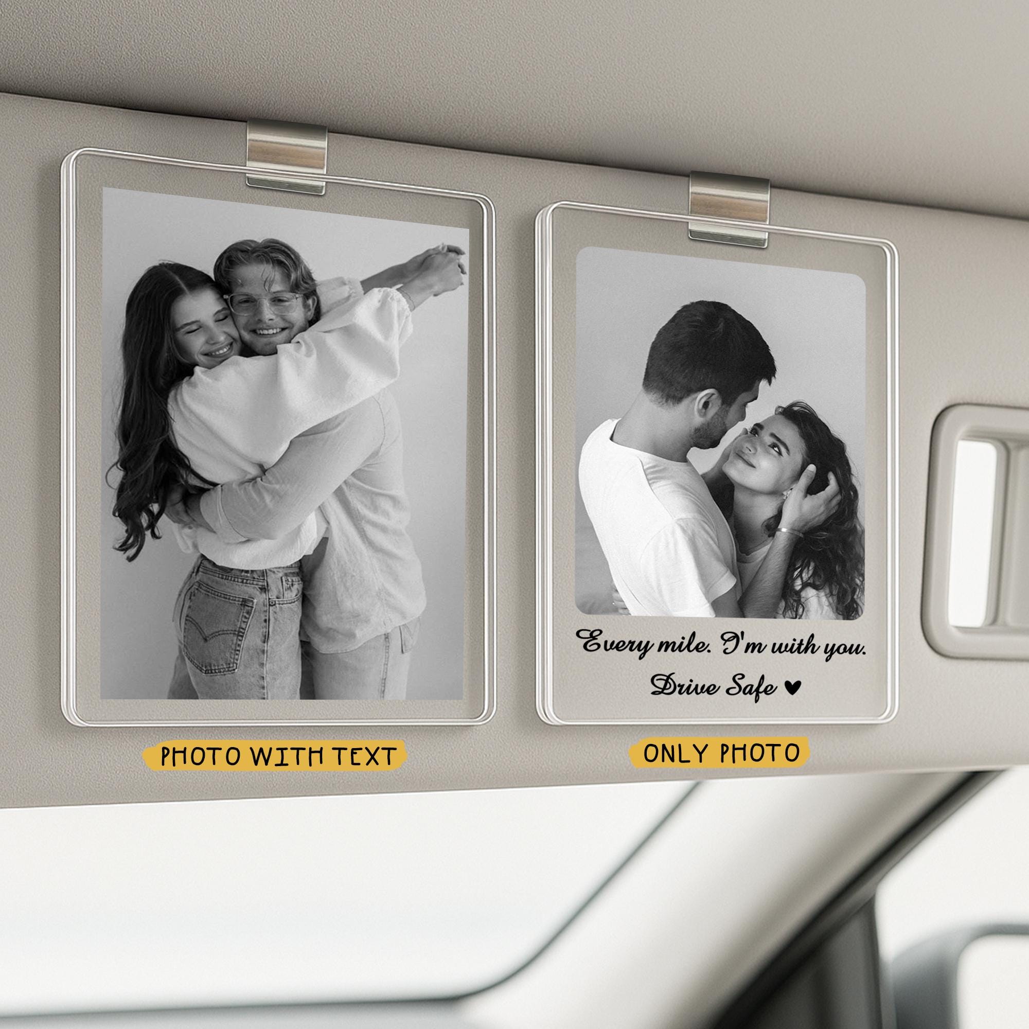 Custom Couple Photo Car Visor Clip