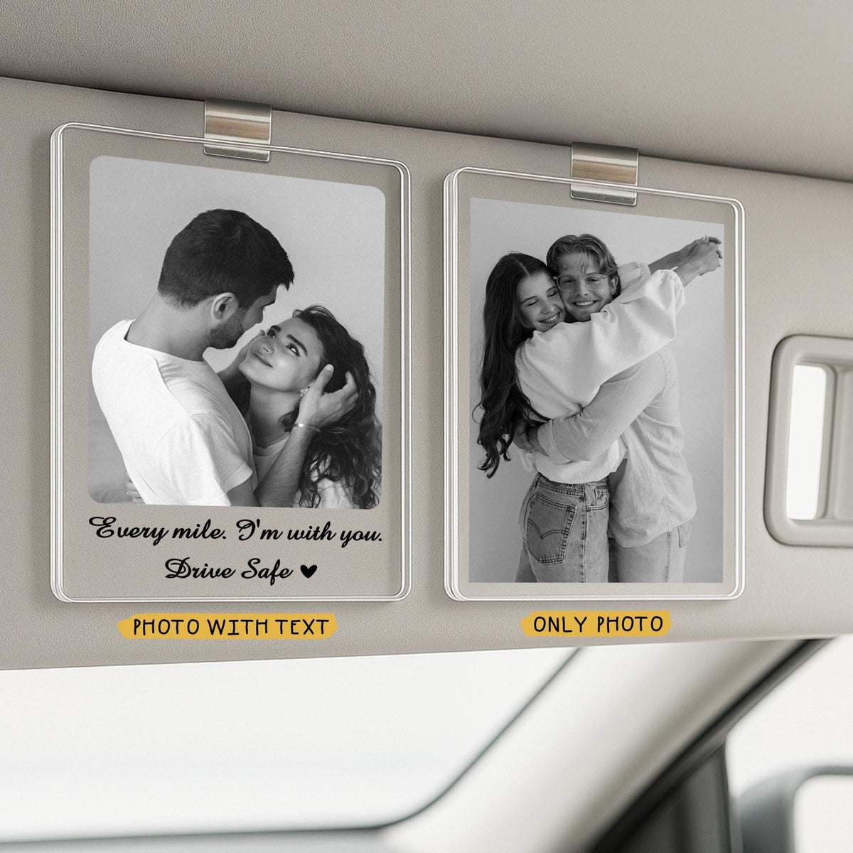 Custom Couple Photo Car Visor Clip