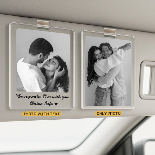 Custom Couple Photo Car Visor Clip