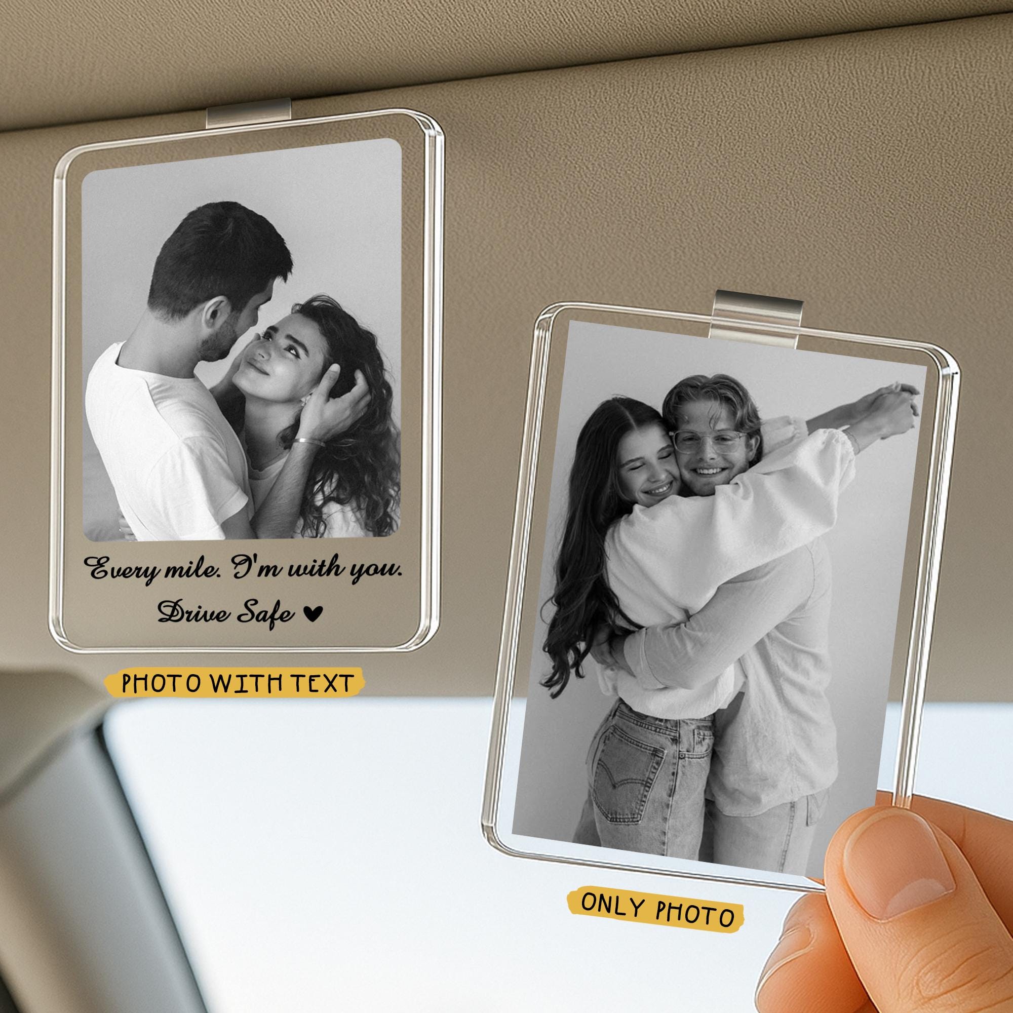 Custom Couple Photo Car Visor Clip